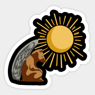 Bear Angel with Sun Sticker